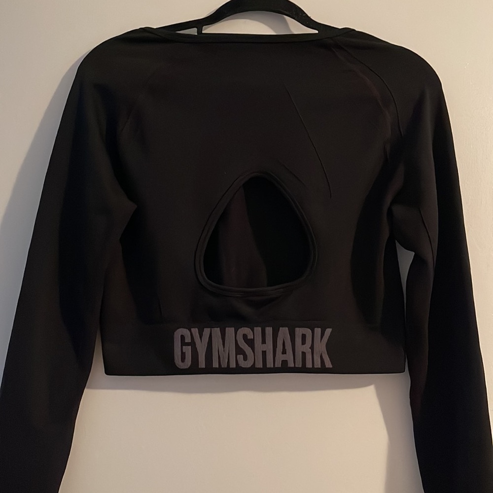 🖤GYMSHARK🖤 VITAL SEAMLESS OPEN BACK LONGSLEEVE CROP TOP